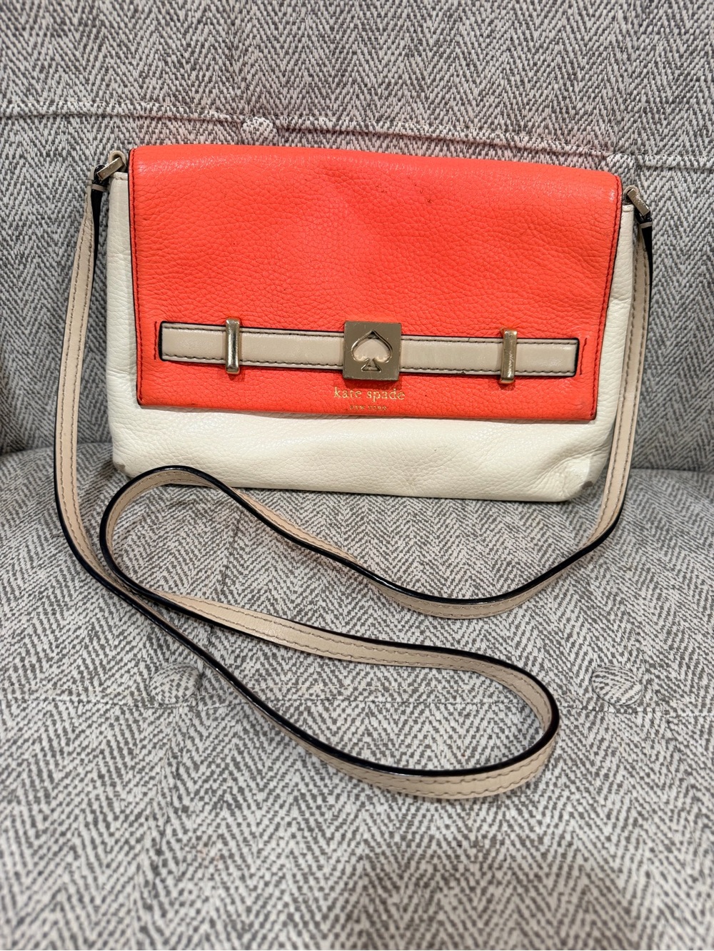 Kate Spade Houston Street Loula Colorblock Leather Crossbody Flap Bag